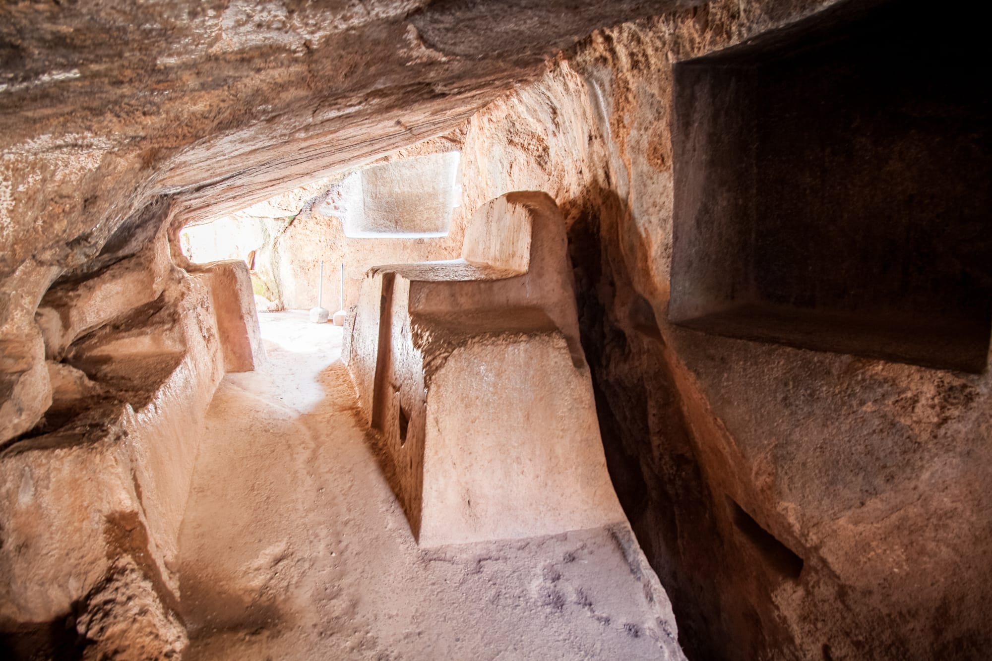 The alter carved into the bedrock
