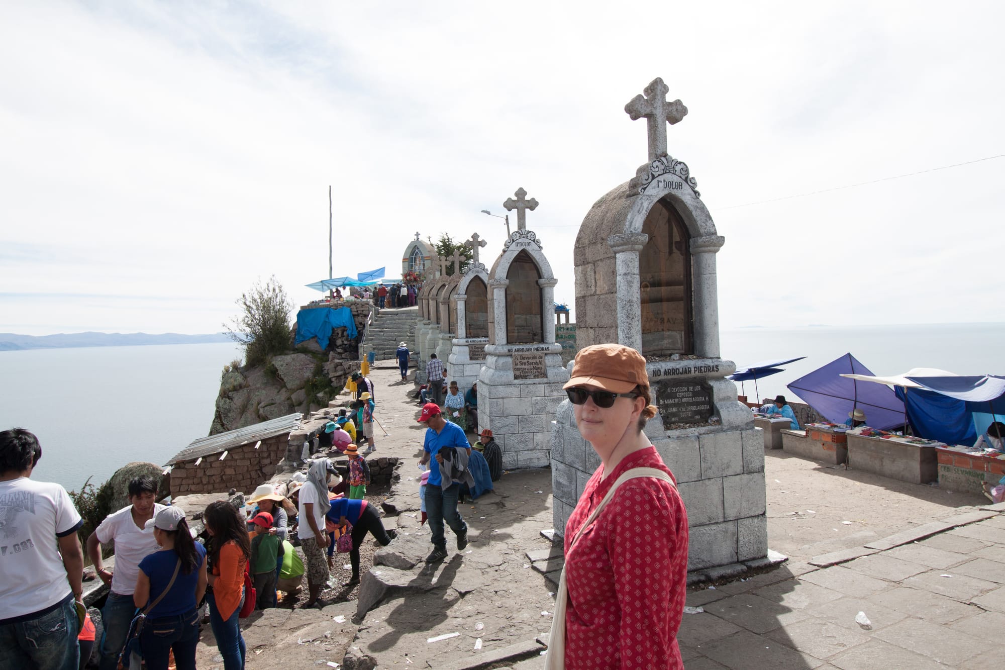 Despite bins everywhere, the pilgrims chose not to use them